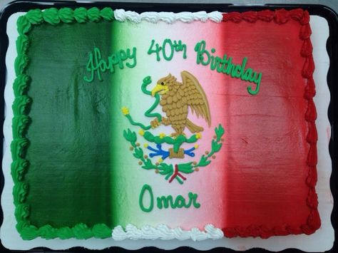 Nice airbrushed mexican flag cake Mexican Flag Cake, Flag Cake Ideas, Mexican Stuff, Birthday Sheet Cakes, Flag Cake, Mexican Flag, Mexican Flags, Sheet Cakes, Mexico Flag