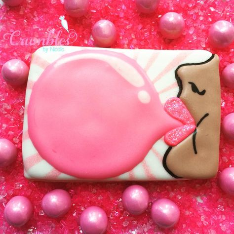 Bubble Gum! | Cookie Connection Bubble Gum Gender Reveal, Bubble Gum Cake Ideas, Bubble Gum Decorations, Bubble Gum Cookies, Bubble Gum Birthday Party, Bubble Gum Party, Themed Cookies, Cookie Connection, Bakery Desserts