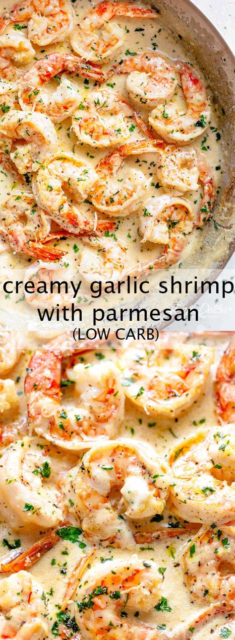 Creamy Garlic Shrimp, Low Carb Shrimp Recipes, Resep Pasta, Shrimp Recipes For Dinner, Resep Diet, Shrimp Recipes Easy, Garlic Shrimp, Low Carb Dinner Recipes, Keto Recipes Dinner