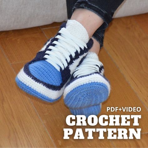 🔥 Exciting News! 🔥 My new crochet pattern for adult sneakers is now available with a 30%🔥 discount for early birds! Inspired by a well-known brand, these cozy and stylish sneakers are perfect for wearing around the house. 🌟 🔹SKILL LEVEL: Intermediate (advanced beginner) 🔹LANGUAGE: 🇺🇸 English (US terms) 🔹SIZES: Women's shoe sizes 5 to 12 Men's shoe sizes 6-13 You get the PDF file includes: 🔸Easy-to-follow, step-by-step instructions with photos 🔸Helpful video tutorial 🔸Unique and high-... Slippers Crochet Pattern, Easy Crochet Slippers, Slippers Crochet, Crochet Slipper Pattern, Crochet Simple, Slippers Pattern, Sneaker Slippers, Men's Shoe, Crochet Shoes