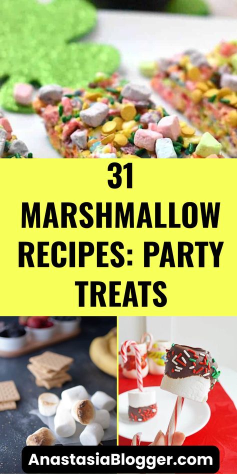 Explore 3 fun images of creative marshmallow recipes perfect for kids' parties. These delightful treats ensure a memorable celebration with easy-to-make desserts. Cute Marshmallow Recipe, Marshmallow Birthday Party Ideas, Kid Friendly Desserts Fun Easy Recipes, Marshmallow Dessert Ideas, What To Make With Marshmallows, Mini Marshmallow Recipes, Marshmallow Recipe Desserts, Easy Desserts For Kids, Kids Party Treats