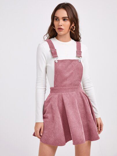 Pink Overall Dress, Dusty Pink Style, Corduroy Pinafore, Corduroy Pinafore Dress, Pink Corduroy, Peter Pan Collar Dress, Preppy Dresses, Solid Sweaters, Knot Dress