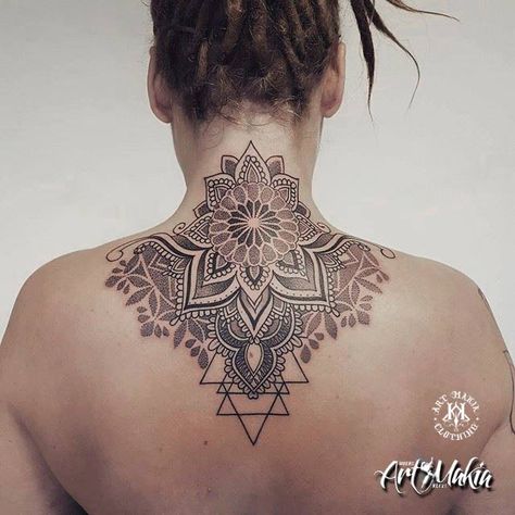 Mandala Neck Tattoo Men, Mandala Neck Tattoo, Back Neck Tattoo, Neck Tattoo Men, Nape Tattoo, Chakra Tattoo, Flower Wrist Tattoos, Neck Tattoos Women, Back Of Neck Tattoo