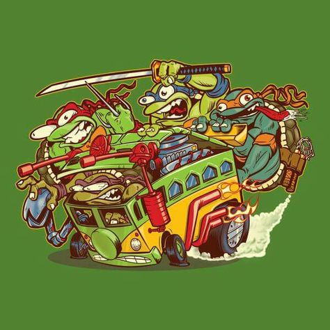 Turtle van Ninja Turtle Van, Teenage Mutant Ninja Turtles Shirt, Ninja Turtle Shirt, Teenage Mutant Ninja Turtles Artwork, Teenage Mutant Ninja Turtles Art, Ninja Turtles Artwork, Rat Fink, Tmnt Art, Ninja Turtles Art