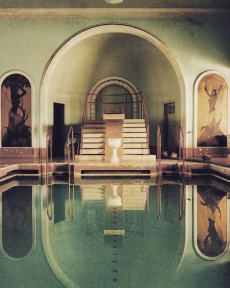 B e n  W e a v e r on Instagram: “Art Deco swimming pool, Italy, photograph by Tim Walker for Casa Vogue . . . . .  #interiordesign #interiordecor #artdeco #modernist…” Italian Modernism, Art Deco Pool, Historic Interiors, Indoor Swimming Pool Design, Monochrome Aesthetic, Pool Stuff, New Palace, Piscina Interior, Indoor Pools