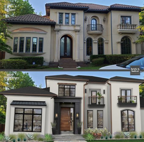 10 Spanish-Style Homes with Exterior Ideas - brick&batten Spanish Style Homes Exterior French Doors, Split Level Spanish House, Spanish Home Architecture, Hacienda Style Exterior, Tuscan Style Homes Exterior, Hacienda Style Homes Exterior, Spanish Colonial Modern, Modern Tuscan Home Exterior, Spanish Colonial Style Homes Exterior