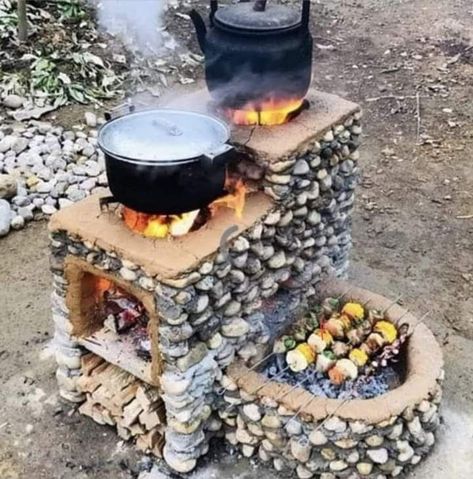 Outdoor Cooking Fireplace, Firewood Stove, Outdoor Cooking Area, Outdoor Stove, Backyard Fireplace, Outdoor Oven, Home Decor Ideas Living Room, Apartment Patio Decor, Patio Decorating Ideas On A Budget