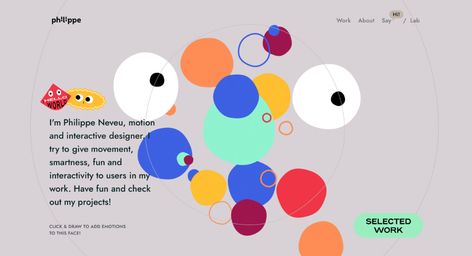 Portfolio of Philippe Neveu, motion and interactive designer who tries to givemovement, smartness, fun and interactivity for users. Developped by Raphaël... Ceo Design, Designer Portfolio, Modern Web Design, Interactive Art, Apple Design, Web Design Trends, Interaction Design, Responsive Design, Web Design Inspiration