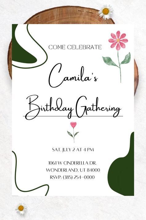 Women Birthday Invite, Birthday Party, Digital, Instant Download, Electronic Garden Birthday Party Adult, Garden Birthday Party, Garden Party Birthday, People Figures, Adult Birthday Invitations, Garden Birthday, Birthday Party Invitation Templates, Adult Birthday Party, Women Birthday