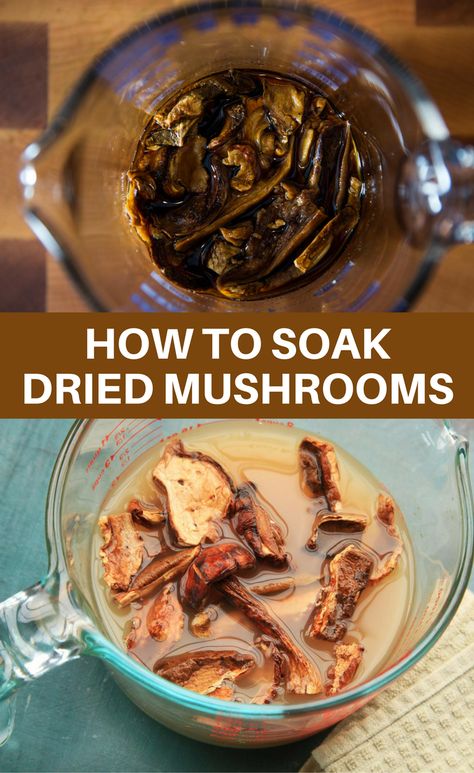 Ingredient Tip: When you're making a dish that calls for reconstituted dried mushrooms as well as wine or stock, soak the mushrooms in that wine or stock instead of in hot water. Using Dried Mushrooms, Dry Mushroom Recipes, Chanterelle Mushroom Recipes, Mushroom Stock, Shitake Mushroom, Mountain Rose Herbs, Dried Mushrooms, Herbal Recipes, Soap Recipe