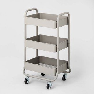 Brightroom : Carts & Drawer Storage : Target Three Tier Cart, 3 Tier Cart, Uga Dorm, Metal Utility Cart, Dorm Items, Bathroom Cart, Mesh Shelves, Dorm Inspo, Utility Cart