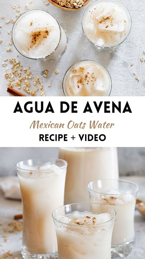 Mexican Waters Aguas Frescas, Mexican At Home, Oatmeal Water Recipe, Mexican Oatmeal Drink, Oat Horchata, Mexican Avena, Oat Drink Recipe, Aguas Frescas Mexicanas Recipes, Oat Water