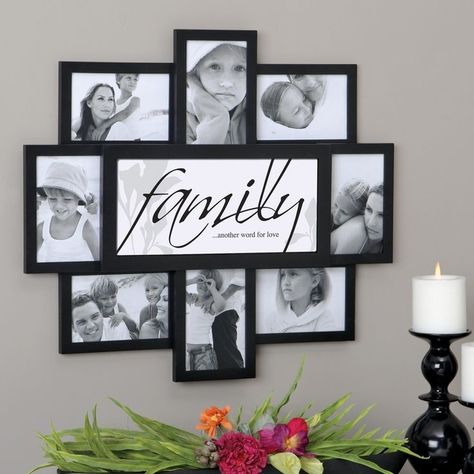 Family Collage Frame, Family Frame Wall, Family Picture Frame Wall, Dark Inspiration, Clip Picture Frame, Frame Wall Collage, Family Collage, Family Picture Frames, Frames Wall