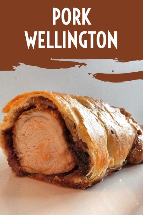 A beautiful pork tenderloin covered in a fig and port spread and wrapped in pastry. #pork #figs #porkwellingotn Pork Wellington, Fig Sauce, Beef Wellington, Rosemary Sprigs, Puff Pastry Sheets, Pastry Sheets, Special Dinner, Egg Wash, Pork Tenderloin