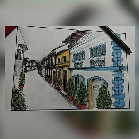 FONTAINHAS ,GOA GOA ARCHITECTURE SKETCH LOVE Goa Architecture, Fontainhas Goa, Quick Sketches, Arch Design, Canvas Painting Designs, Painting Designs, Quick Sketch, Architecture Sketch, Travel Book