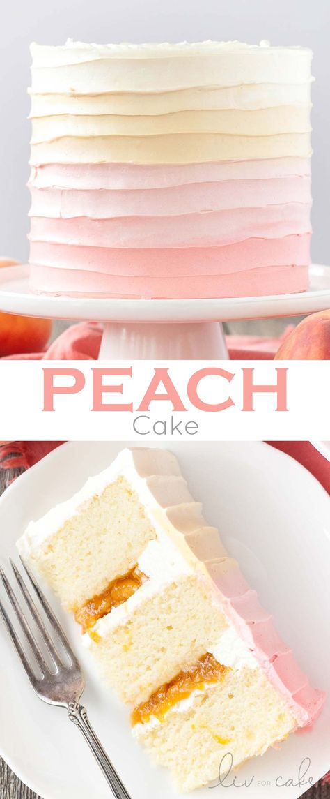 Strawberry Peach Cake Filling, Peach Filling Recipes For Cake, Vanilla Cake With Peach Filling, Peach Cake Filling Recipes, Sweet As A Peach Cake, Vanilla Cake Flavors And Fillings, Vanilla Peach Cake, Vanilla Cake With Fruit Filling, Peach Filling For Cake