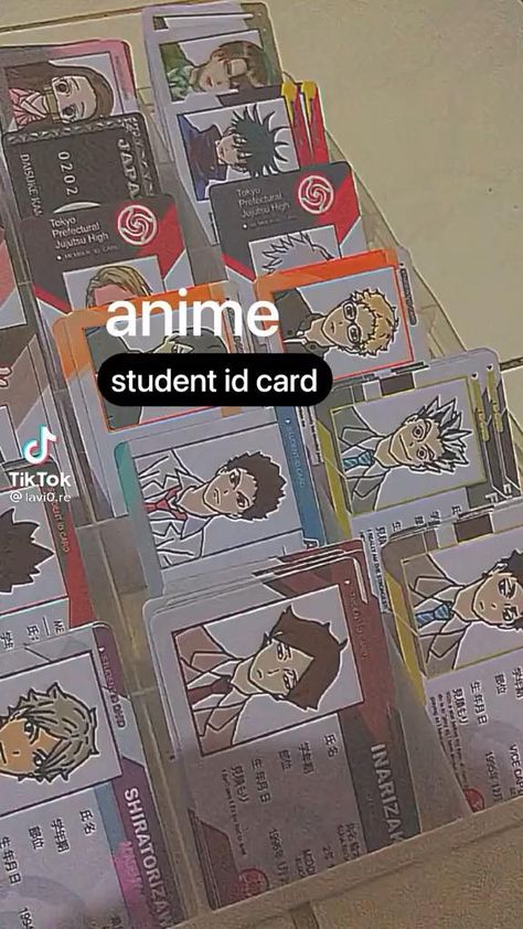 Anime Locker Ideas, How To Make Anime Stickers, Anime Crafts Diy Free Printable, Card Ideas Anime, Diy Anime Merch, Haikyuu Diy Crafts, Anime Crafts Diy Paper, Anime Cards Diy, Anime Craft Ideas