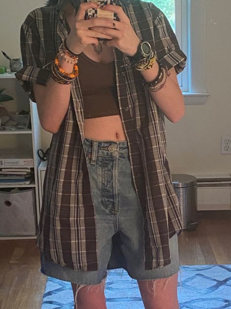 Andro Summer Outfits, Hot Weather Grunge Outfits, Summer Outfits Grunge Indie, Summer Clothes Grunge, Cute Grunge Outfits Summer, Enby Summer Outfits, Nonbinary Fashion Summer, Gay Summer Outfits Women, Transmasc Summer Outfits