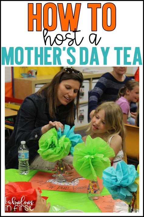 Want to host a Mother's Day Tea but don't know where to start. Check out all the details about our tea. End Of The Year Ideas, Muffins For Mom, Surprise Ideas, Mother's Day Theme, Diy Mother's Day Crafts, Mother's Day Projects, Spring Classroom, Mother's Day Activities, Mothers Day Breakfast