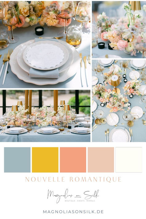 This table decor created for @reference_masterclass blends eucalyptus, peach, blush, and french vanilla with hints of gold, bringing a warm, enchanting elegance to this Provençal celebration. The mix of earthy greens and creamy pastels, accented with gold, sets a tone that’s timeless yet modern. It’s all in the details when creating this cozy, sophisticated atmosphere. Earthy Greens, Peach Blush, Wedding Color Palette, Exclusive Wedding, French Vanilla, The South Of France, Wedding Color, South Of France, Table Decor