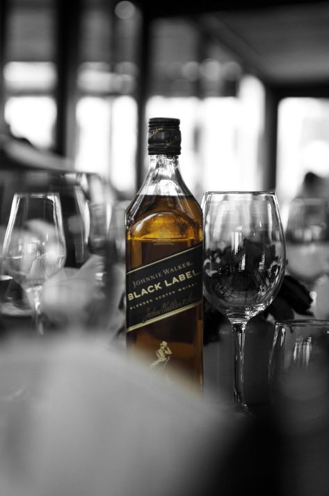 Johnnie Walker Black Label Whisky Aesthetic, Johnnie Walker Whisky, Johnnie Walker Black Label, Johnnie Walker Black, Blended Scotch Whisky, Johnnie Walker, Scotch Whisky, At The Hotel, Black Label