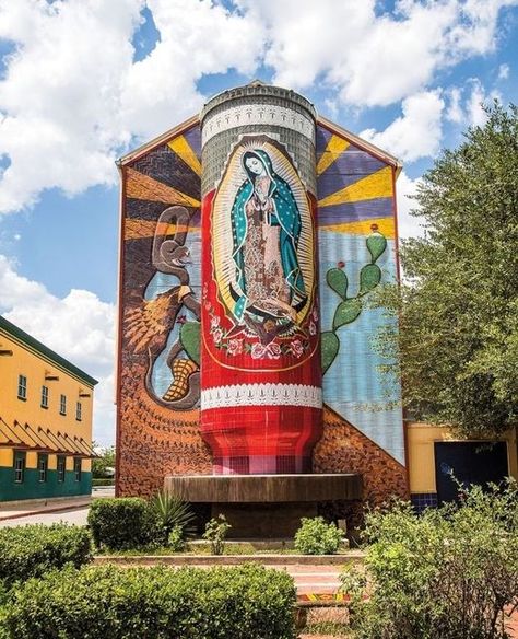 Street Murals, Daniel Johnston, Virgin Of Guadalupe, Street Mural, House Gallery, Mexican Style, Local Artists, San Antonio, Houston