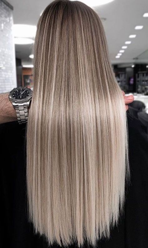 Balayage Straight Hair, Perfect Blonde Hair, Rambut Brunette, Summer Blonde Hair, Ombre Hair Blonde, Brunette Hair With Highlights, Dyed Blonde Hair, Light Blonde Hair, Gorgeous Hair Color