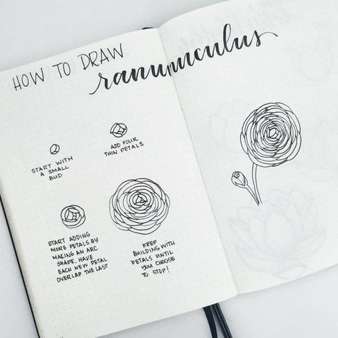 Doodle Tutorial, How To Draw Flowers, Simple Flower Drawing, Easy Flower Drawings, Flower Doodle, Petit Tattoo, Draw Flowers, Flower Drawing Tutorials, Doodle Art Journals