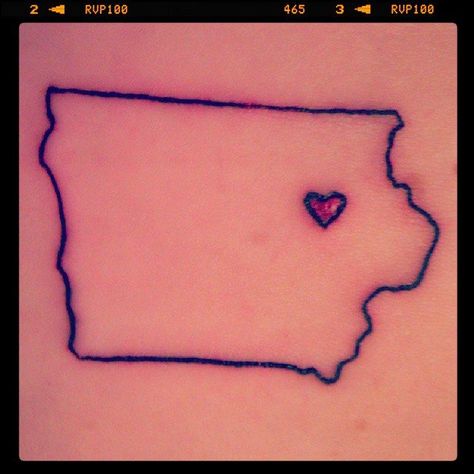 Pin for Later: 50 States of Tattoos: Ink Ideas From Every Corner of America Iowa Iowa Tattoo Ideas, Iowa Tattoo, Sister Tat, State Tattoos, Iowa Hawkeye, Make Tattoo, Old Tattoos, Ink Ideas, Smart Living