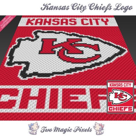 Kansas City Chiefs Logo crochet blanket pattern; c2c, cross stitch; graph; pdf download; no written counts or row-by-row instructions by TwoMagicPixels, $3.99 USD Kansas City Chiefs Craft, Cross Stitch Graph, Crochet A Blanket, Tunisian Simple Stitch, Afghan Crochet Patterns Easy, Kansas City Chiefs Logo, Crochet Graph, Chiefs Logo, Easy Crochet Blanket