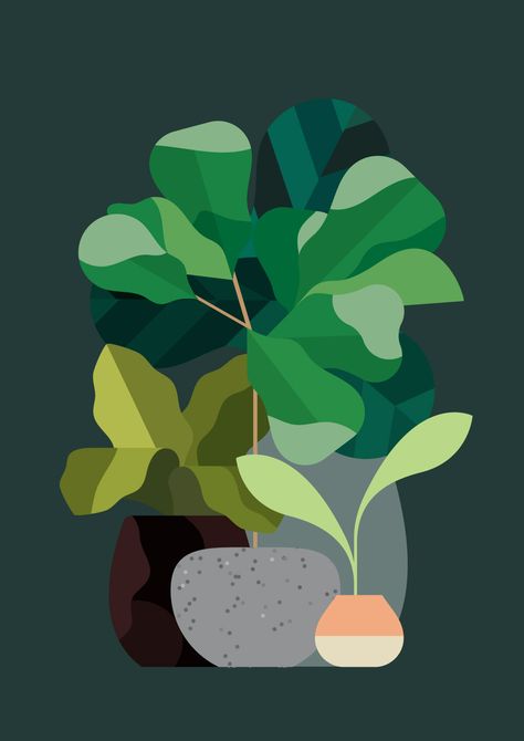 Rob Bailey Illustration, Digital Plant Art, Illustration Art Plants, Rob Bailey, Outline Artists, Leaves Illustration, Plant Illustration, Plant Art, Flat Illustration