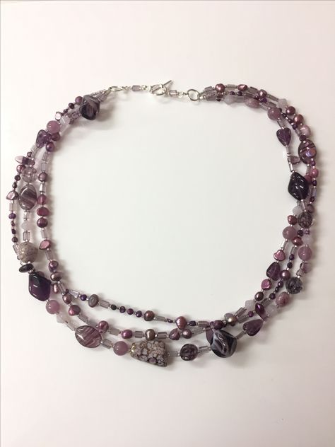 Multi strand Necklace made on our Introduction to Beads & Stringing @ The Oxford Bead Shop Beaded Crystal Necklace, String Necklace, Edgy Jewelry, Mazzy Star, Indie Jewelry, Jewelry Accessories Ideas, Funky Jewelry, Beaded Accessories, Bead Shop