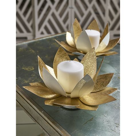 Chelsea House 2 - Candle Metal Votive Candle Holder | Perigold Wedding Design Board, Steel Candle Holder, Lotus Candle Holder, Lotus Candle, Copper Art, Entertaining Essentials, Contemporary Bedroom Decor, Chelsea House, Votive Holder