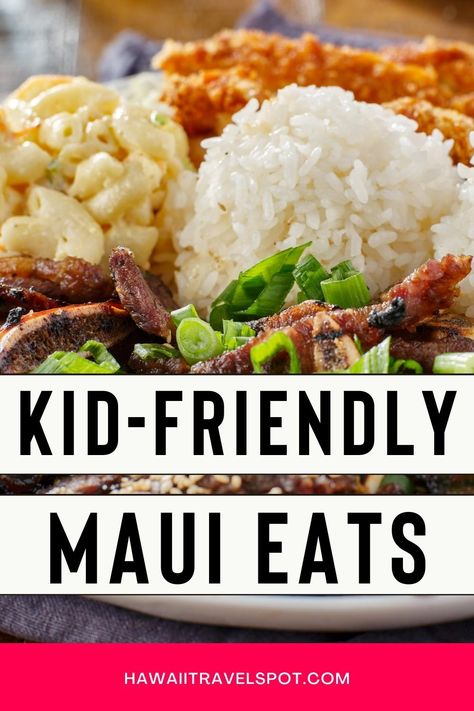 14 Amazing Kid-Friendly Maui Restaurants (2023) - Hawaii Travel Spot Maui With Kids, Maui Babymoon, Maui Food, Maui Restaurants, Maui Hotels, Kalua Pork, Popcorn Shrimp, Kid Friendly Restaurants, Trip To Maui