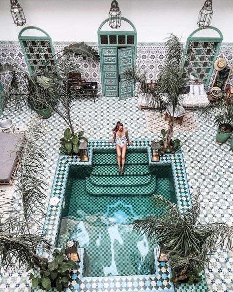 Morocco Solo Trip, Casa Exterior, Hotel Pool, Morocco Travel, Patio Interior, Marrakech Morocco, Plunge Pool, Semarang, Wanderlust Travel