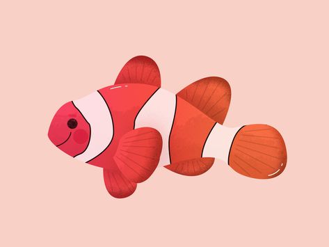 Clown Fish Illustration, Clownfish Illustration, Dibujo Cute, Biology Project, Biology Projects, Mermaid Illustration, Mural Ideas, Fish Illustration, Kawaii Illustration