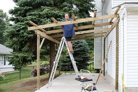 Lean To Carport, Building A Carport, Terrace Roof, Diy Carport, Curved Pergola, Lean To Roof, Carport Plans, Pergola Diy, Lean To Shed