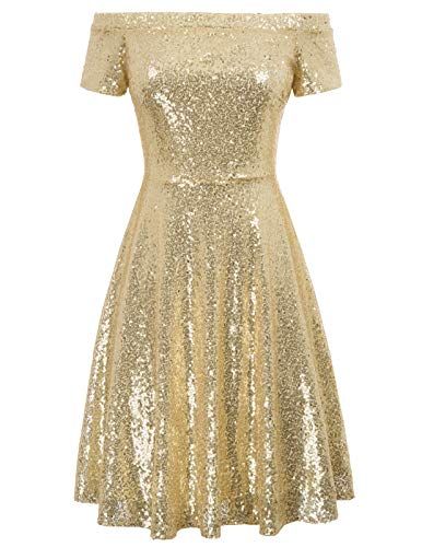 Bridesmaid Dress Short, Cute Skater Dresses, Sequin Bridesmaid Dress, Rose Gold Sequin Dress, Sequin Bridesmaid, Sequin Bridesmaid Dresses, A Line Evening Dress, Evening Dresses Online, Gold Sequin Dress