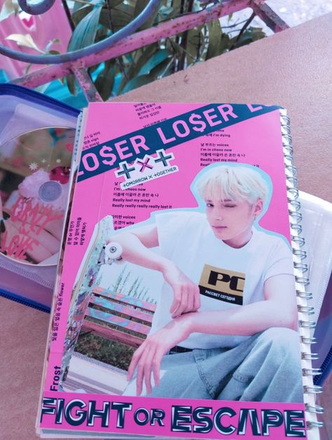 BINDER
TXT Txt Binder Cover, Kpop Scrapbook, Binder Decoration, Kpop Journal, Journal Idea, Sketchbook Cover, Binder Cover, Huening Kai, Journal Inspo