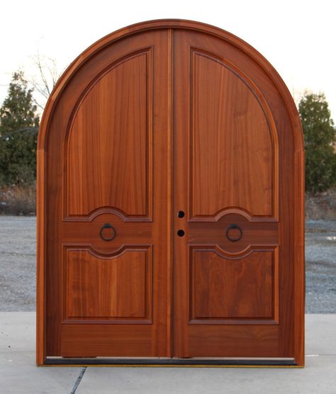 Arched Exterior Doors, Arched Entry Doors, Mahogany Exterior Doors, Arched Front Door, Rustic Doors Interior, Exterior Door Designs, Church Door, Double Doors Exterior, Glass Doors Patio