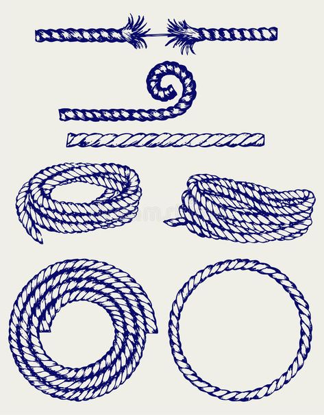 Nautical Rope Tattoo, Procreate Practice, Rope Tattoo, Rope Drawing, Nautical Knots, Doodle Style, Rope Knots, Nautical Rope, 1 Tattoo