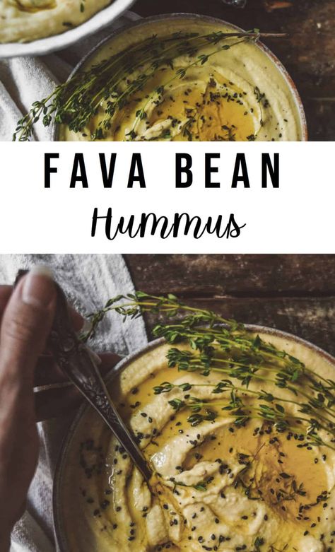 Fava Bean Hummus - FoodByMaria Recipes Fava Beans Recipes, Bean Hummus, Vegan Spread, Fava Bean, Healthy Vegan Snacks, Fava Beans, Hummus Recipe, Bean Recipes, Vegan Snacks