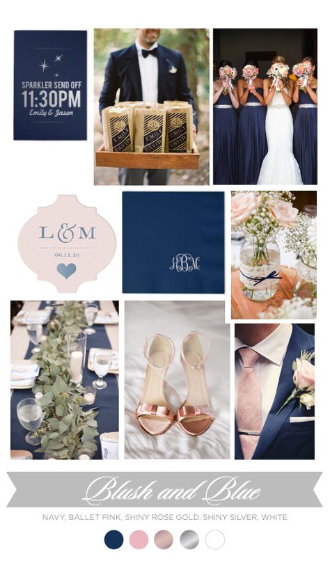 Wedding Colors Navy, Wedding Color Scheme, Wedding Palette, Wedding Theme Colors, Navy Blue Wedding, Navy Wedding, Blush And Gold, Wedding Time, Wedding Color