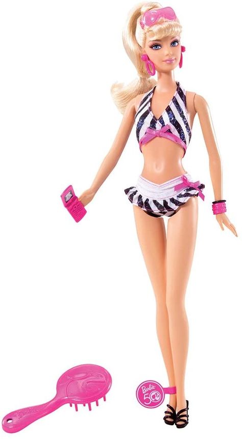 2009 Barbie, Classic Ponytail, Barbie Convention, Original Barbie Doll, Barbie Swimsuit, New Barbie Dolls, Barbie Collector Dolls, Barbie Vintage, Striped Swimsuit