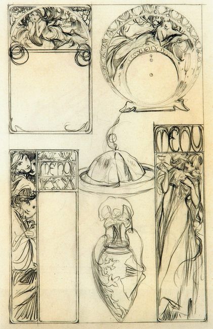 ART & ARTISTS: Alphonse Mucha - part 6 Alfons Maria Mucha, Art Nouveau Mucha, Motifs Art Nouveau, Illustration Art Nouveau, Design Art Nouveau, Alphonse Mucha Art, Mucha Art, Alfons Mucha, Art Nouveau Illustration