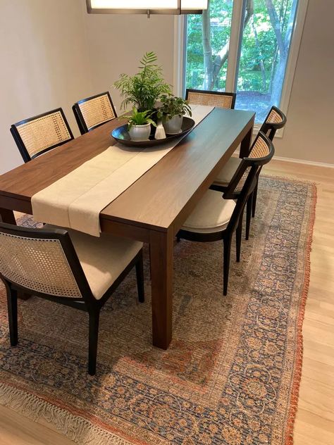 Cain Chairs, Cane Dining Table, Table Chairs Design, Cane Back Dining Chairs, Latest Dining Table, Dining Room Decor Traditional, Dark Wood Dining Table, Cane Chairs, Small Table And Chairs