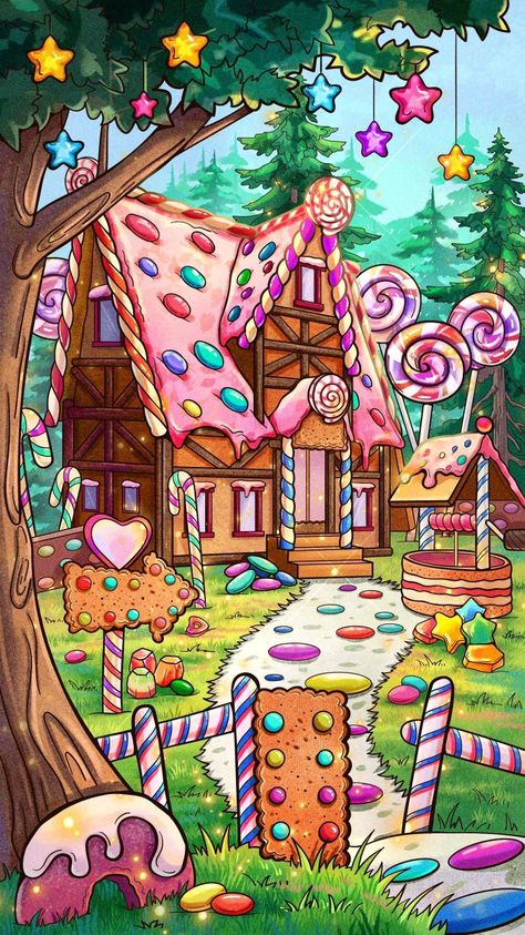 Candy Drawing, Number Game, Storybook Art, Candy House, Easy Doodles Drawings, Color By Number, Book Art Diy, Doodle Art Designs, Christmas Drawing