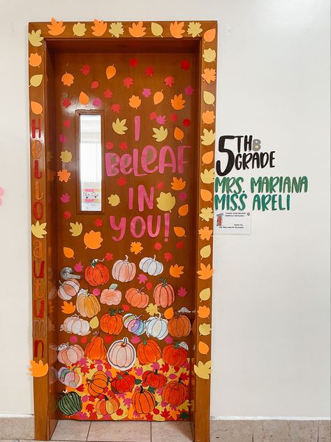 Fall Decorated Classroom Doors, Fall Leaves Classroom Door, Harvest Door Decorations Classroom, Fall Classroom Door Decor, Pumpkin Door Decorations Classroom, Fall Themed Classroom Door, November Door Decorations Classroom, Thanksgiving Door Ideas For Classroom, November Door Ideas For Classroom