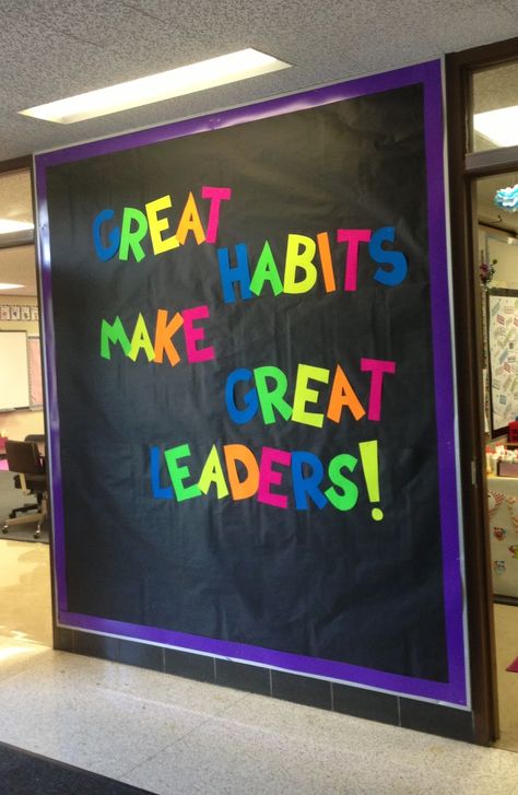 back to school bulletin boards leadership - Google Search                                                                                                                                                                                 More Leadership Bulletin Boards, Hallway Decorations, Star Room, School Display, Counseling Tools, مشروعات العلوم, Student Leadership, School Improvement, Seven Habits