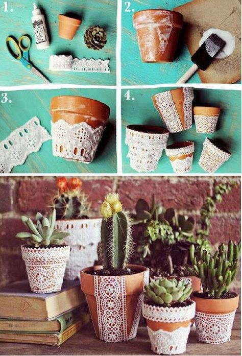 15 Things to Do With Old Terra Cotta Pots - Picky Stitch Garden Diy Decoration Ideas, Diy Terra Cotta Pots, Vasos Vintage, Diy Flores, Terra Cotta Pot Crafts, Terracotta Flower Pots, Fleurs Diy, Painted Terra Cotta Pots, Flower Pot Crafts